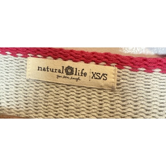 Natural Life Smiley Face Sweater Light Gray Women's Size XS/S - Picture 9 of 12